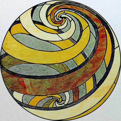 Customized Stained Glass Window Glass Films,Privacy Frosted Static Cling, Classic Pattern for Round Door, Home Decor