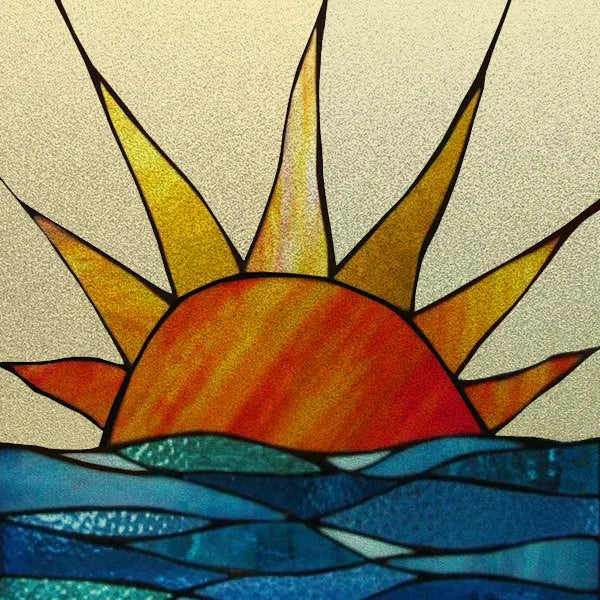 European Church Mosaic Stained Glass Films,Window Stickers Static Cling,Sun, Mosaic, Custom made to fit any Window Size or Shape