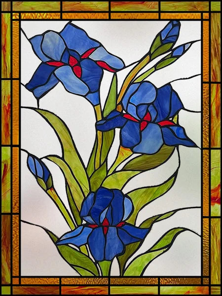 Frosted Stained Glass Window Film, Customized Art Design, Flower Rose, Static Cling Sticker,Home Decor Foil, Treatment