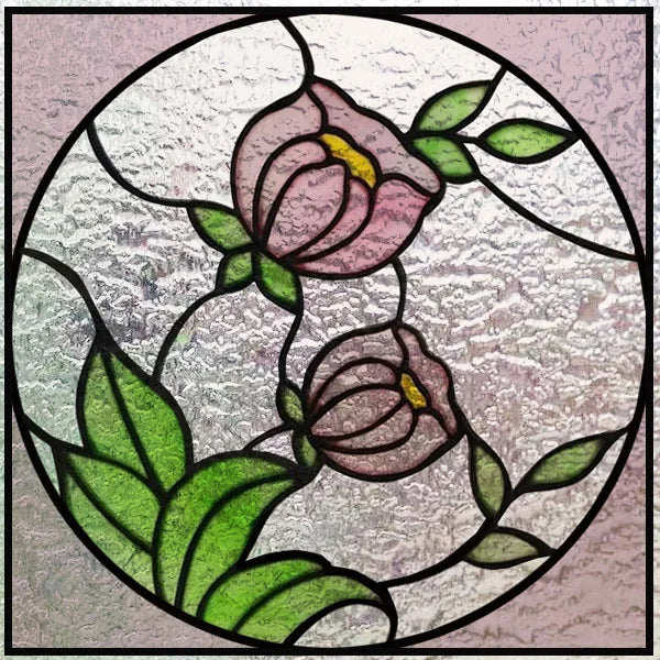 Custom size 3D Matte Window Film Stained Glass Decorative Uv Window Sticker Privacy Frosted Static Cling for Glass Garden Flower