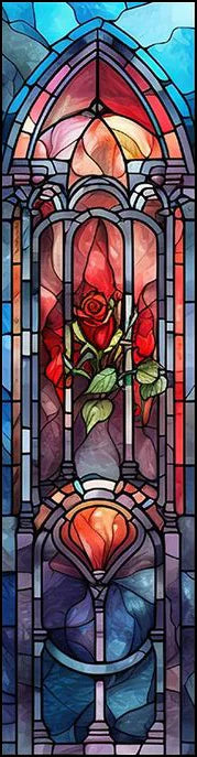 Privacy Windows Film Rose Stained Glass Window Door Stickers No Glue Static Cling Decorative Frosted Window Films Custom size