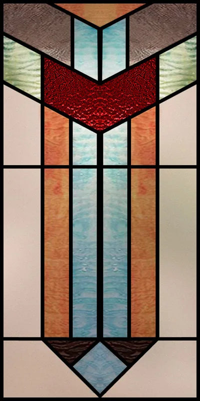 Custom Size Stained Glass Window Film,Frosted Privacy, Static Cling,Retro Prairie Style Stickers,Kitchen Bathroom Door, Home