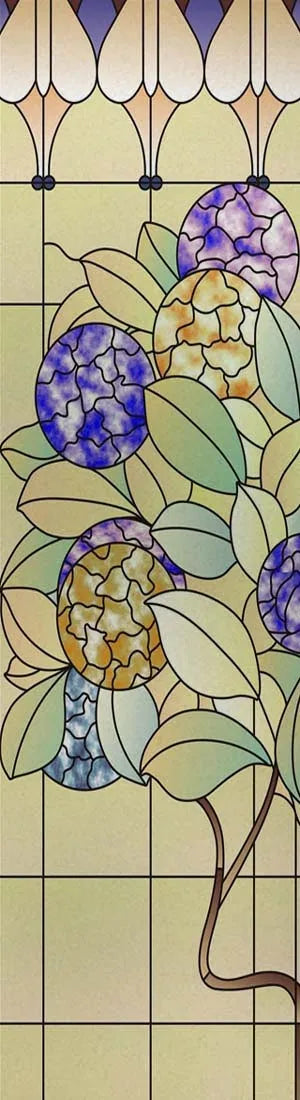 Customized Frosted Stained Glass Window Film, Church Static Cling,Privacy Retro Sticker, for Kitchen, Office, Home Decor