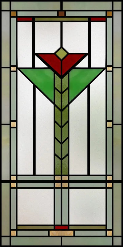 Custom Size Stained Glass Window Film,Frosted Privacy, Static Cling,Retro Prairie Style Stickers,Kitchen Bathroom Door, Home