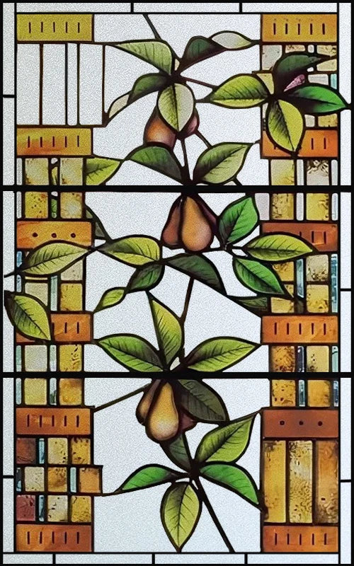 Frosted Stained Glass Film, Custom Size, Privacy, Static Cling,Door Sticker, Bathroom  Kitchen  Home Decor,Rose,Flower, Fruit