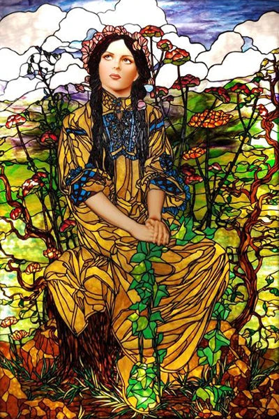 Custom Size Stained Glass Window Film, Church Sticker, Girl Angel Painting, Kitchen, Bathroom, Bedroom, Door, Home Decor