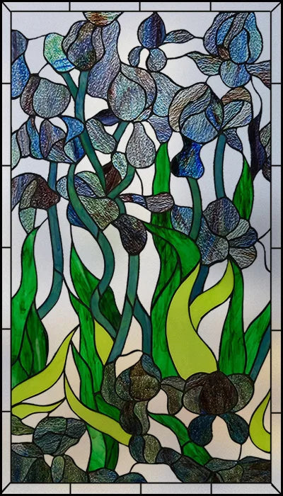 Window Film Frosted Stained Glass Films Customized Art Decor Design Flower Static Cling Sticker,Home Decor Foil Window Treatment