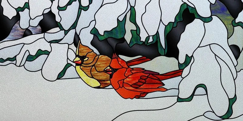 Window Film Stained Glass Stickers,Custom size Static Cling Frosted Privacy,Bird Tree Print For Transom Window Glass Home Decor