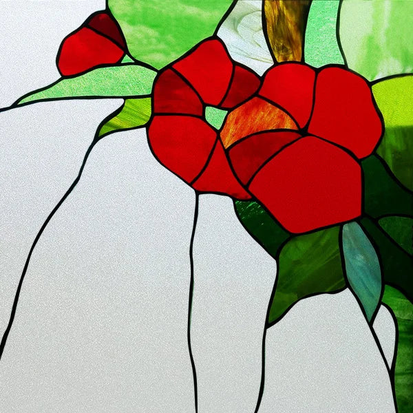 Frosted Stained Glass Window Film, Leaf Tree Static Cling Sticker,Home Decor Foil Treatment, Customized Art Design