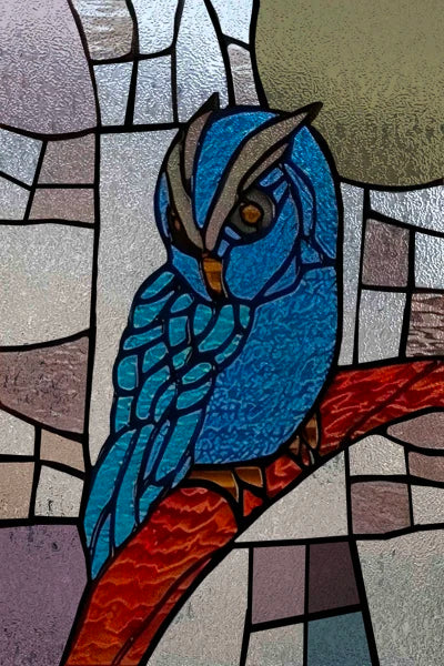 3D Matte Window Film,Stained Glass Decorative Uv Window Sticker,Privacy Frosted Static Cling,Custom size for Glass,Birds,Peacock