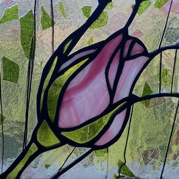 Custom Size Stained Glass Film,3D Frosted Static Cling Window Films,Decor Foil Stickers, Window Treatment for Square Glass Door