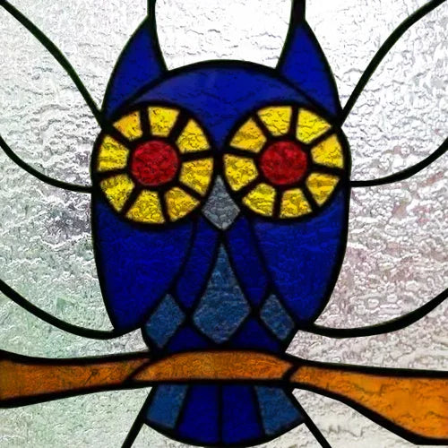 Custom Size 3D Matte Window Film, Stained Glass Decor, Window Sticker, Privacy Frosted Static Cling,Hom Decal, Animal Cat, Bird