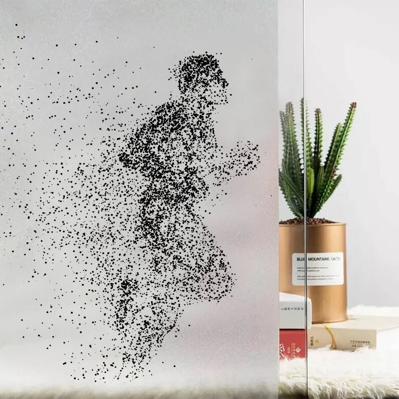 Custom Size Window Glass Films Window Film Static Cling Art Pictures Race Skiers Cyclists Shower Frosted Office Home Decor