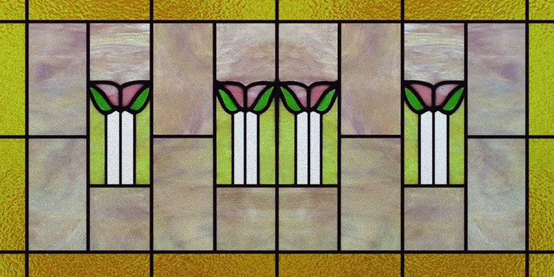 Custom Size Window Film, Stained Glass, Decorative Retro Window Sticker, Privacy Frosted Static Cling, Home Decal