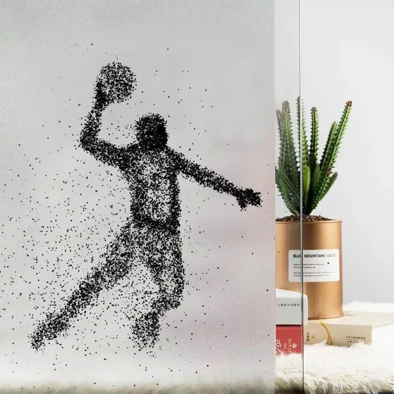 Custom Size Window Glass Films Window Film Static Cling Art Pictures Race Skiers Cyclists Shower Frosted Office Home Decor