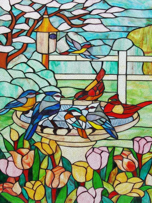 Window Film Frosted Stained Glass Films,Customized Static Cling Door Sticker,Privacy Protection Reusable Home-Decor