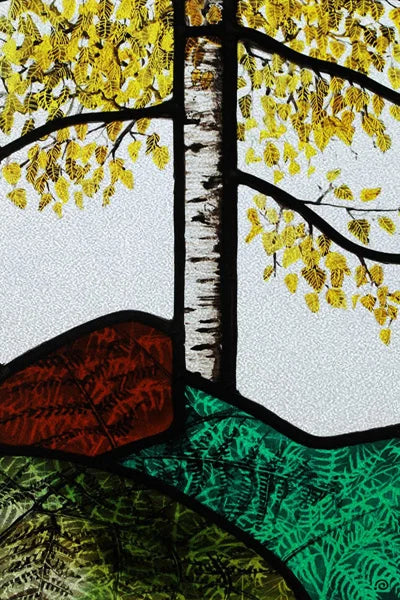 Custom Size Stained Glass Stickers,Static Cling,Frosted Privacy Print Tree, Window Door, Home Decor