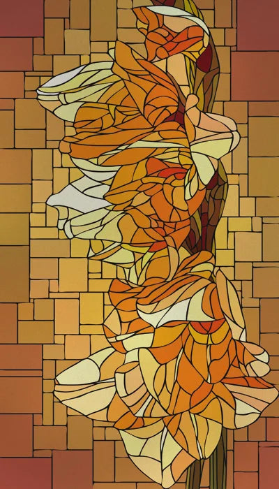 Frosted Stained Glass Window Film, Customized Art Deco Design, Flowers Static Cling Sticker,Home Decor Foil, Treatment