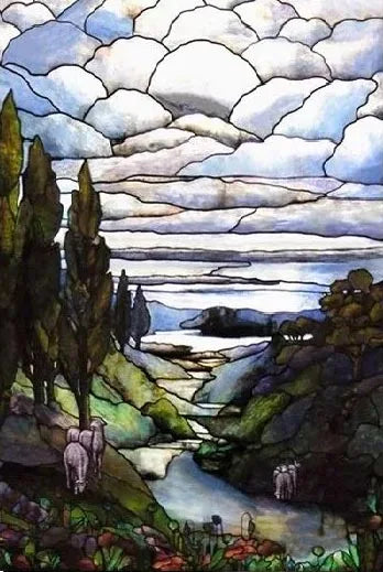 Glass Films Stained Window Film Translucent sticker self adhesive/Static Cling Paper Home decor Landscape painting Tree pattern