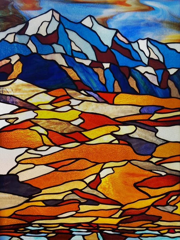 Custom Size Stained Glass Films,Privacy Static Cling,Print Castle, Lighthouse Tower, Sailboat Door Sticker,Office, Home Decor