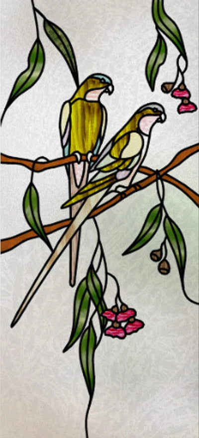 Frosted Stained Glass Window Film, Customized Art Decor Design, Flower Tree, Cat,Static Cling Sticker,Home Decor, Treatment