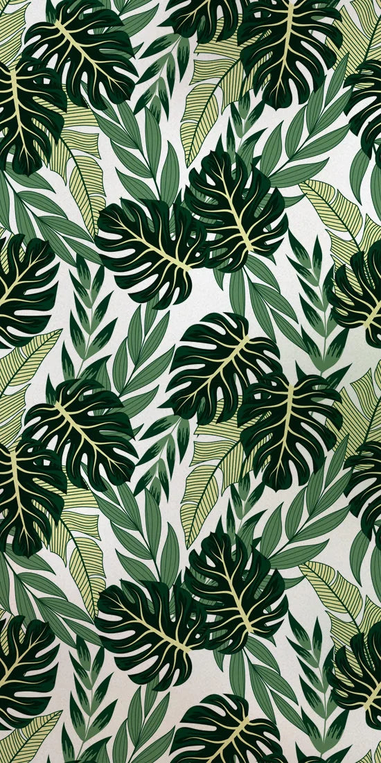 Stained Glass Film, Opaque Sticker,Frosted Static Cing ,Tropical Leaves, Seamless Pattern,Home Decor, Privacy, Custom Size