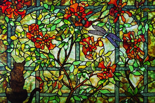 Window Film Stained Glass Stickers,Custom size Static Cling Frosted,Flower Bird Tree Print For Transom Window Glass Home Decor