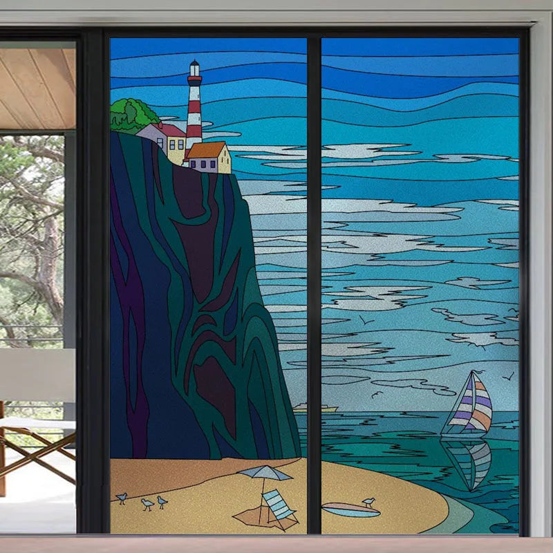 Custom Size Glass Window Film Static Cling Frosted Glass Films Foil Stickers Waterproof For Bathroom Kitchen Door Home Decor