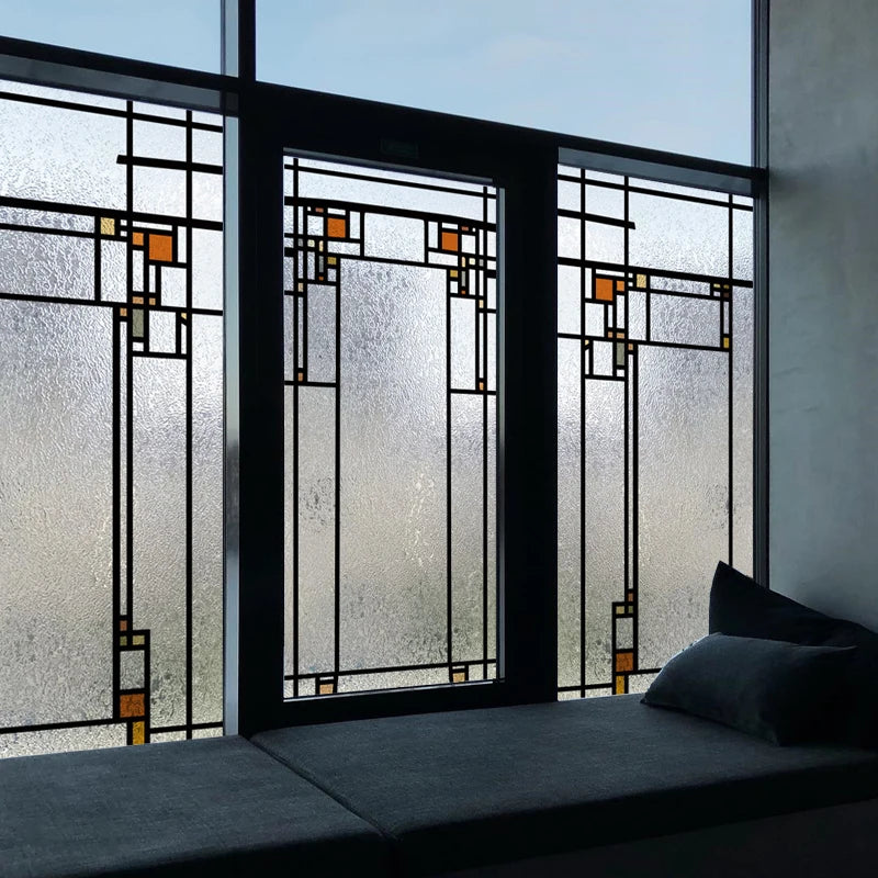 Custom Glass Window Film Static Cling,3D Frosted Glass Films Prairie Style,Home Foil Stickers,Prevent ran into Door,Home Decor