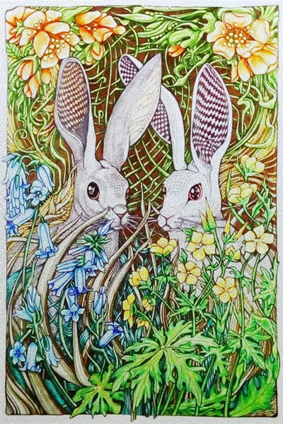 Custom Size Stained Glass Window Film Animal Pattern Rabbit Crow  Bird Fox For Rectangular Shape Glass Office Home Decor