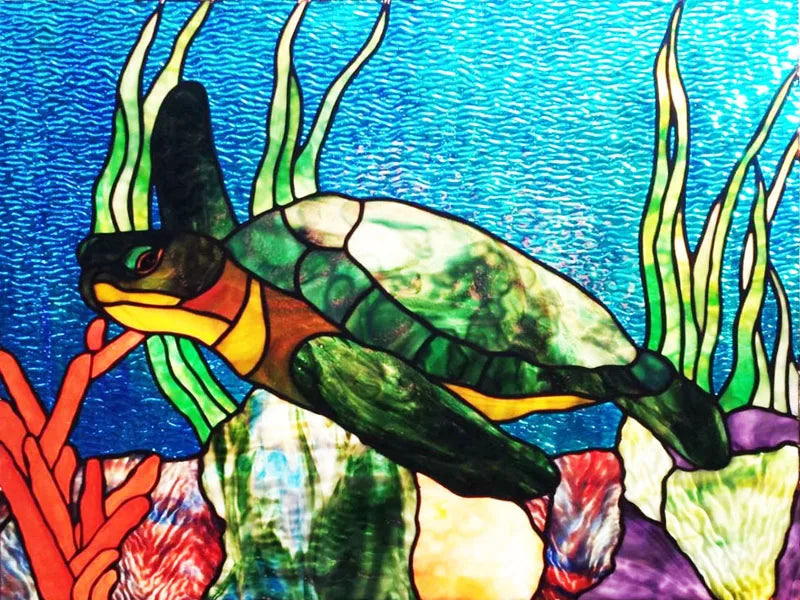 Custom Size Glass Window Film Static Cling Frosted Glass Films Stickers For Wardrobe Bathroom Kitchen Door Fish Dolphin Poster