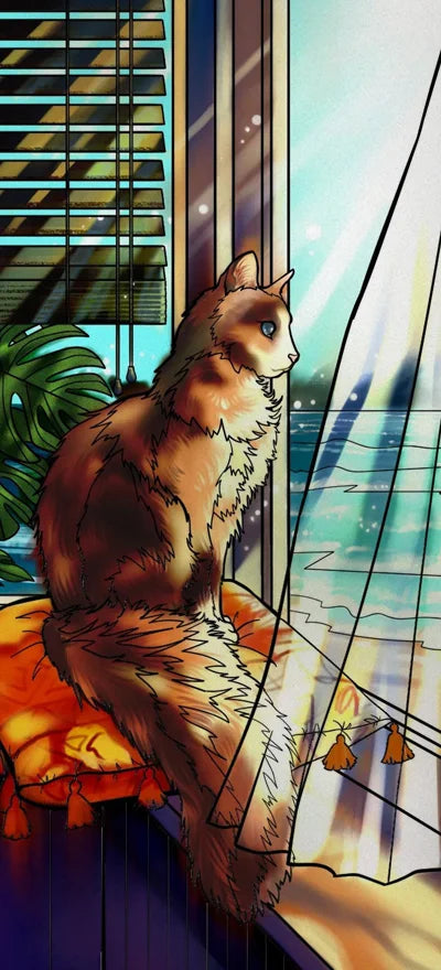 Frosted Stained Glass Window Film, Customized Art Decor Design, Flower Tree, Cat,Static Cling Sticker,Home Decor, Treatment