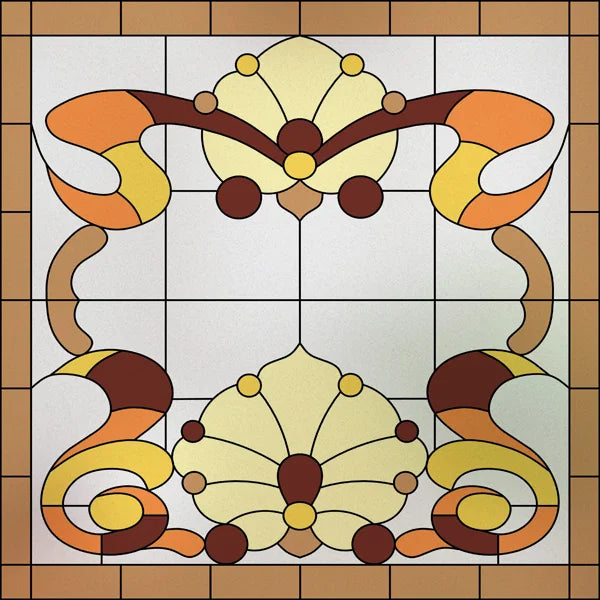 Stained Glass Window Film, Square Window Sticker, Privacy Frosted Static Cling, Home Decal, Door, Office, Custom Size