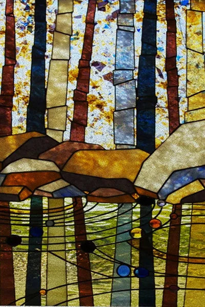 Custom Size Stained Glass Stickers,Static Cling,Frosted Privacy Print Tree, Window Door, Home Decor