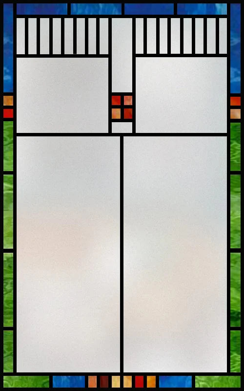 Frosted Stained Glass Window Film, Customized Privacy, Static Cling,Arts and Crafts, Prairie, Art ,Office, Home Decor