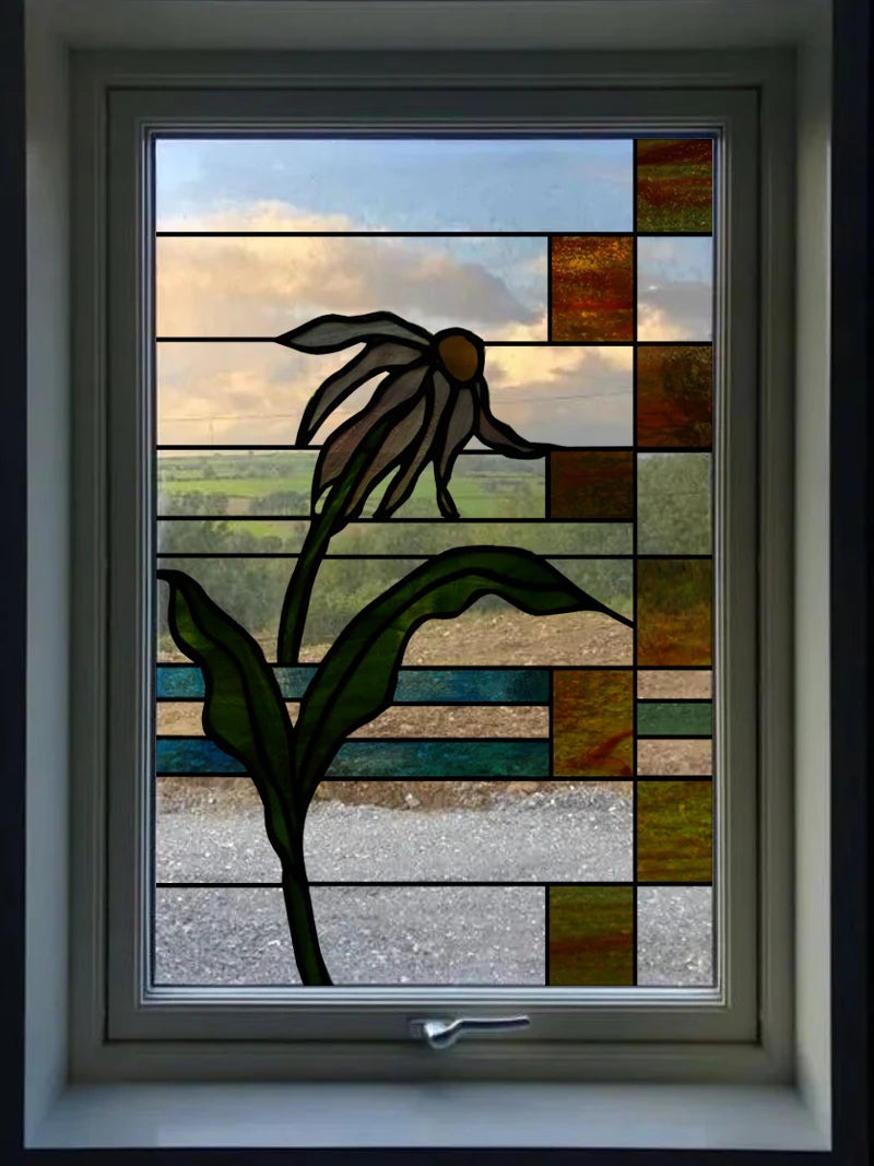 Frosted Stained Glass Window Film, 3D Matte, Transparent,Static Cling,Privacy, Door Sticker,Customized for Office, Home Decor