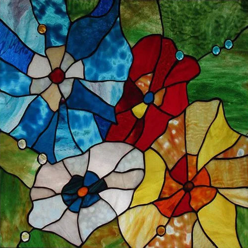 Custom size Window Film Stained Glass Films Frosted Privacy Static Cling Retro Flower Sticker Bathroom Skylight Decor