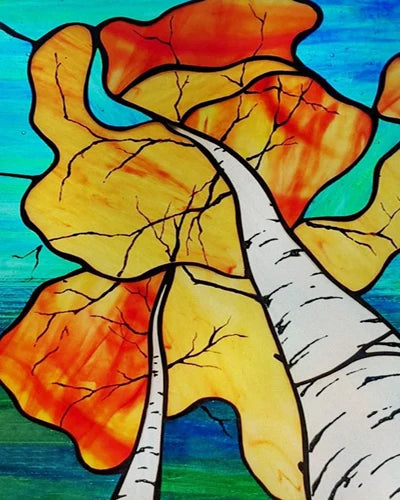 Window Film Frosted Stained Glass Films Customized Art Tree Retrom Static Cling Sticker,Home Decor Window Treatment