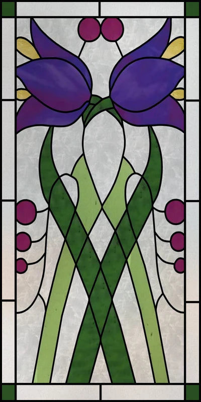 Custom Size Stained Glass Window Film Frosted Privacy Static Cling Retro Prairie Style Stickers Shower Kitchen Home Decor Flower