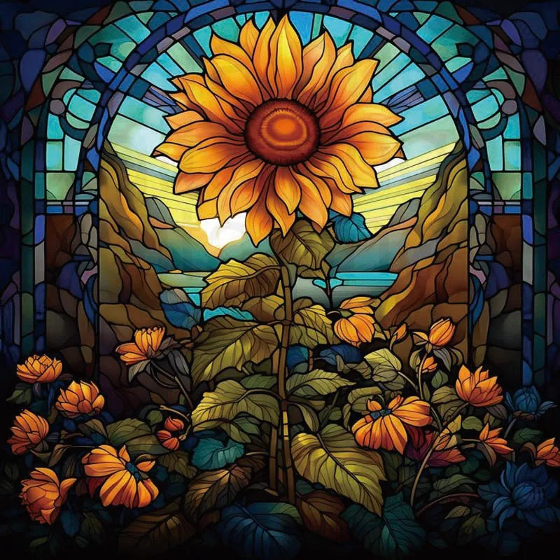 Custom size Window Film Stained Glass Films Frosted Privacy Static Cling Sunflower Sticker Bathroom Skylight Decor