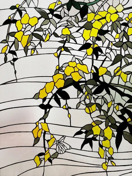 Window Film Stained Glass Films Frosted Static Cling Light-transparent Opaque Privacy Glass Sticker Home Decor Rose Flowers