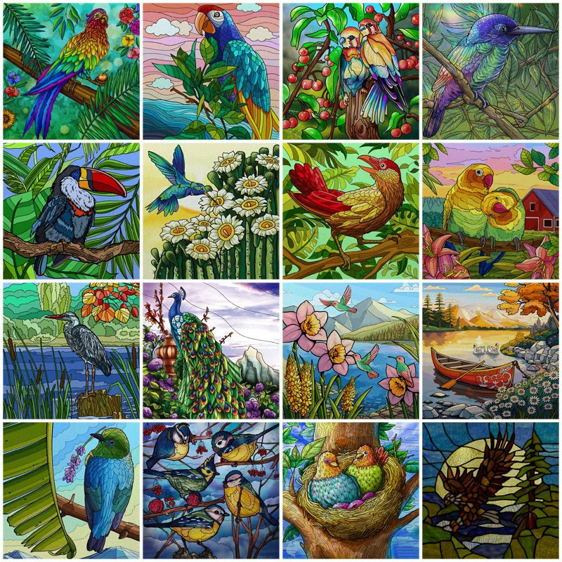 Window Film Frosted Stained Glass Films Static Cling Privacy Door Sticker Kitchen Office Home Decor Birds Peacock Customized