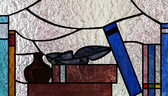 Custom Size 3D Matte Window Film, Stained Glass Decor, UV Window Sticker, Privacy Frosted Static Cling, Book Pattern for Glass