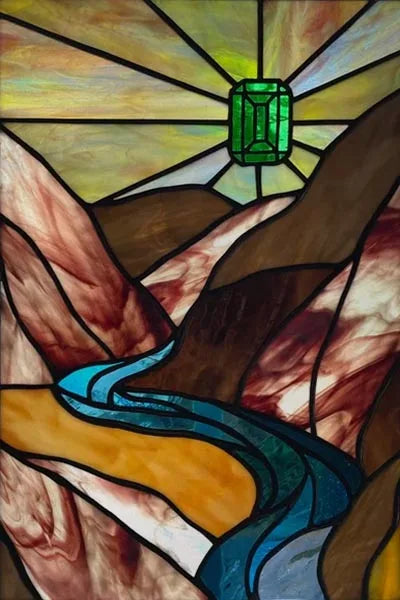 Custom Size Stained Glass Window Film, Retro Painted Frosted Static Cling, Vintage Glass Films Sticker, Lighthouse Sailboat