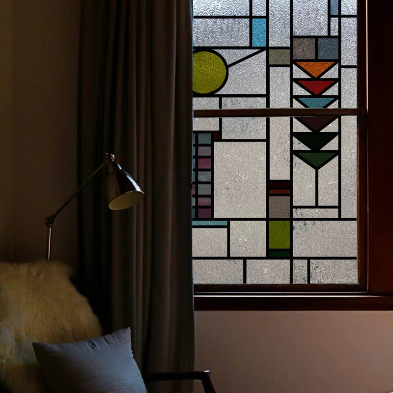 Frosted Stained Glass Window Film, 3D Matte, Transparent,Static Cling,Privacy, Door Sticker,Customized for Office, Home Decor