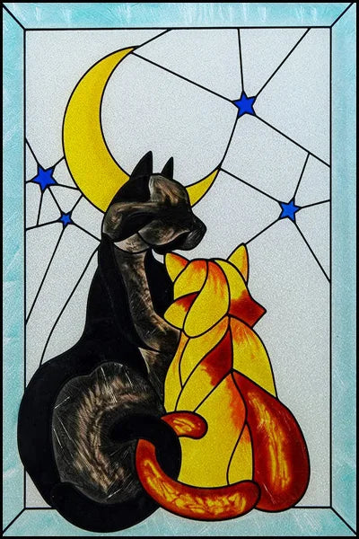 Customized Stained Glass Film Window Films Static Cling Frosted Sticker Church Peacock Birds Cat For Door Bathroom Home Decor