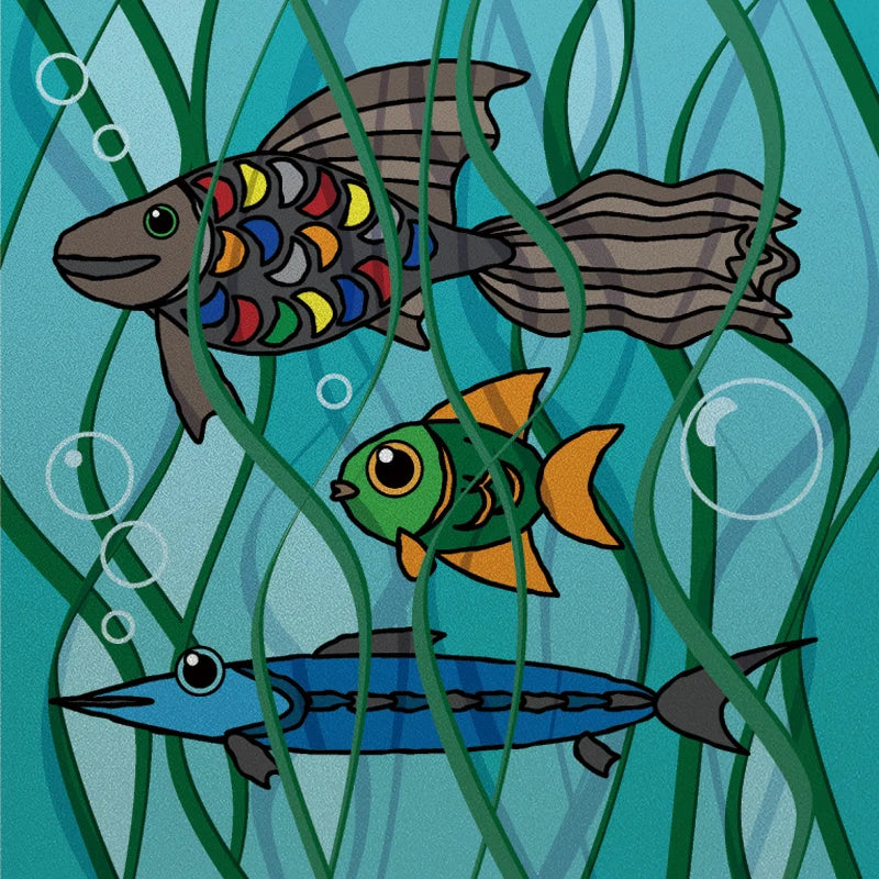 Custom size Window Film Stained Glass Films Frosted Privacy Static Cling Background Sticker Aquarium Ocean Poster Fish Tank Film