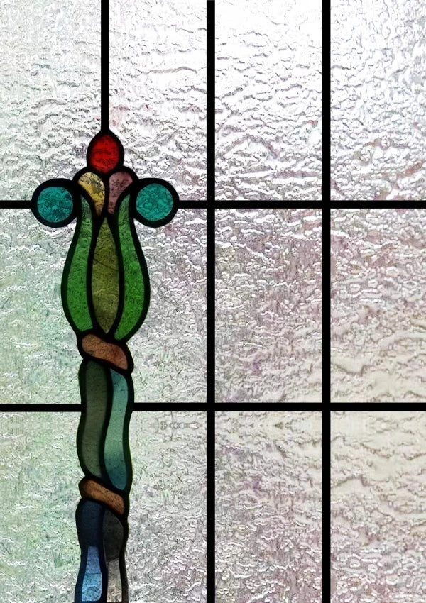 Frosted Stained Glass  Film, 3D Matte,Grid, Transparent,Static Cling,Privacy, Door Sticker,Customized for Office, Home Decor