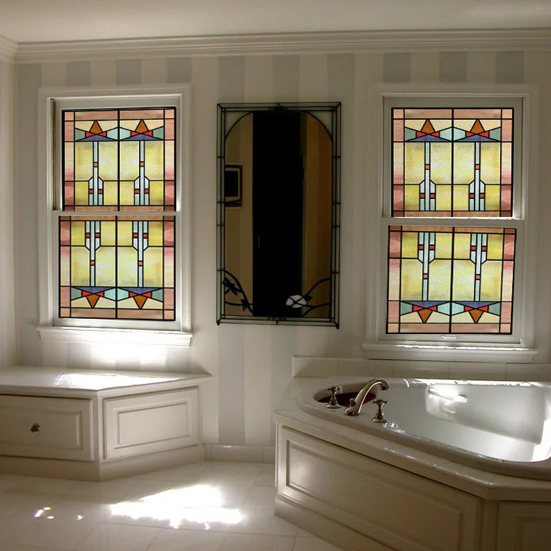 Window Film Frosted Stained Glass Films,Church Static Cling,Privacy Films,Door Sticker,for Kitchen Office Home Decor Customized