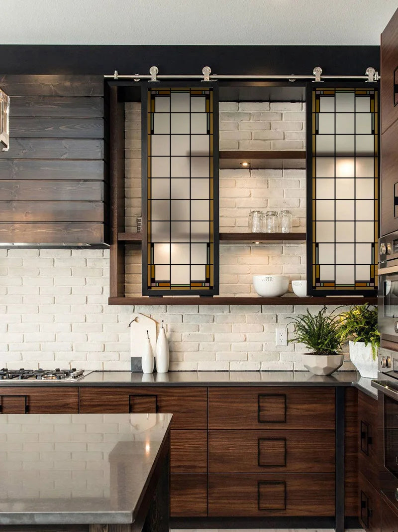 Stained Glass Window Film Transparent/Frosted Glass Sticker Static Cling Prairie Scottish for thin long Glass Door Anticollision